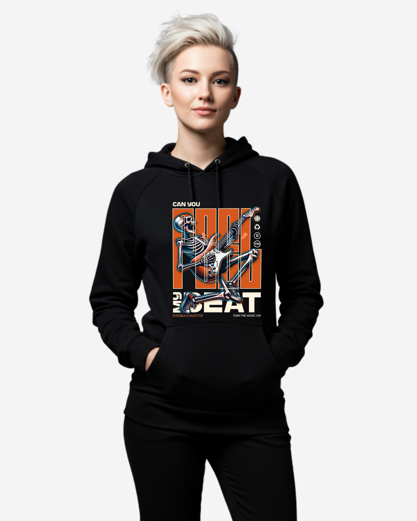 Skeleton Rocker Beat Women's Oversized Hoodie