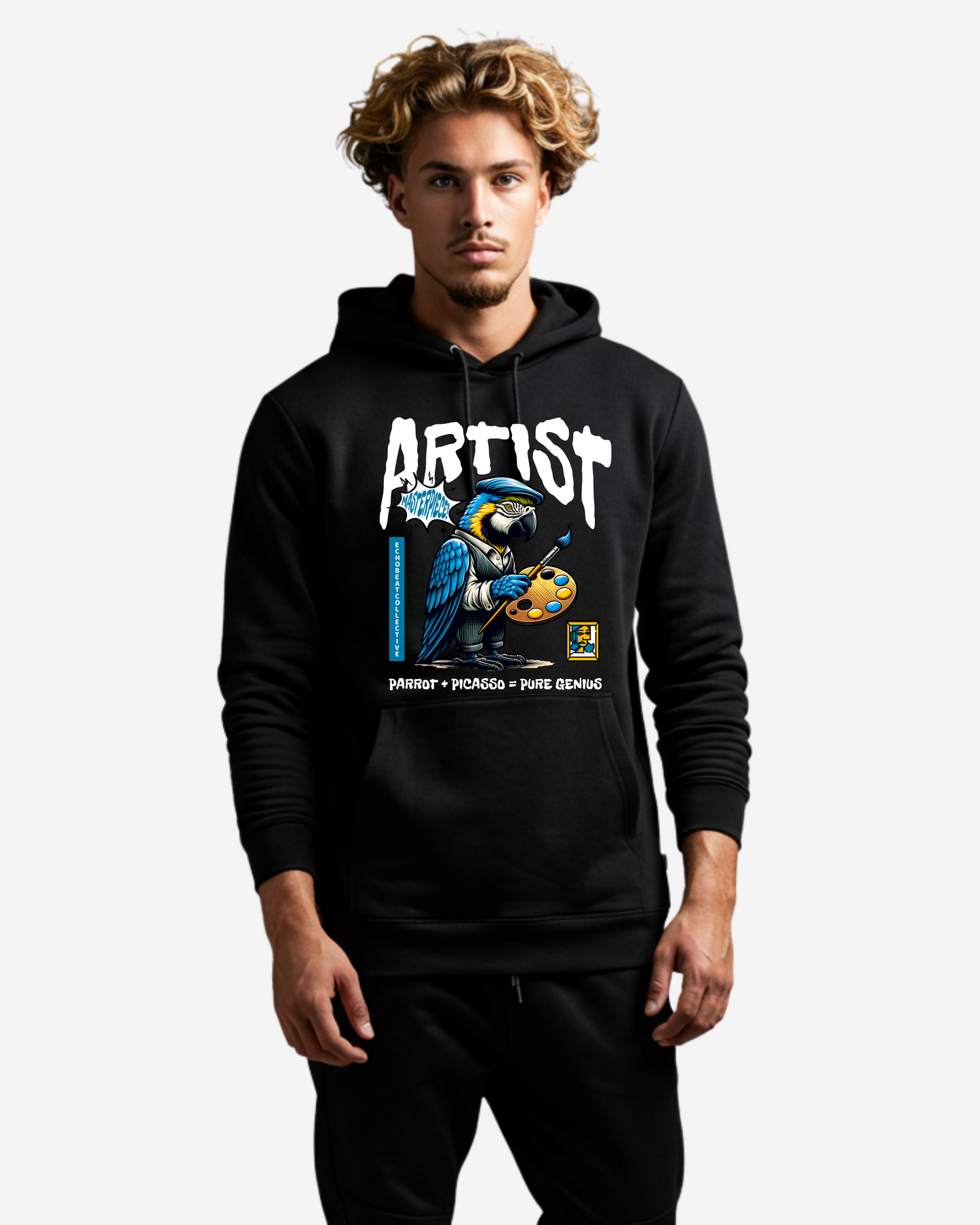 Parrot Artist Bird Men's Oversized Hoodie