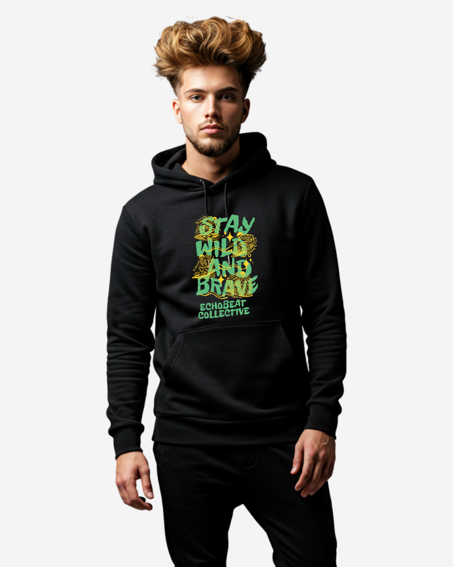 Stay Wild and Brave Men's Oversized Hoodie