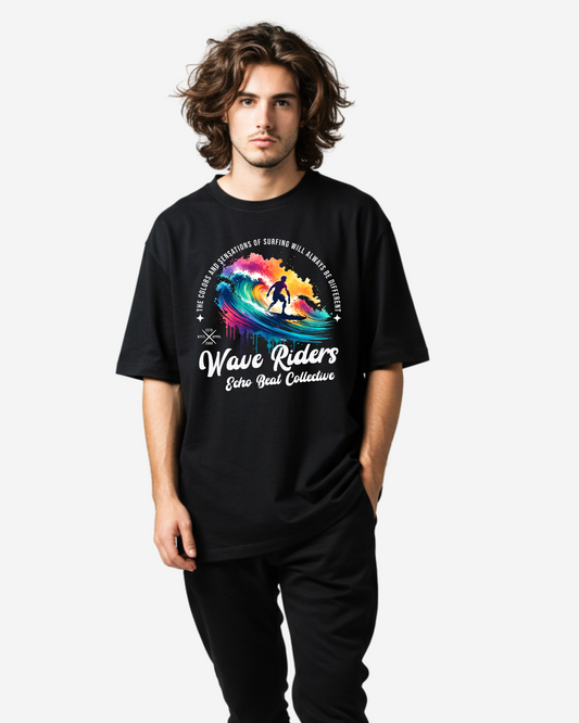 Wave Riders Surfing Watercolor Men's Oversized T-Shirt
