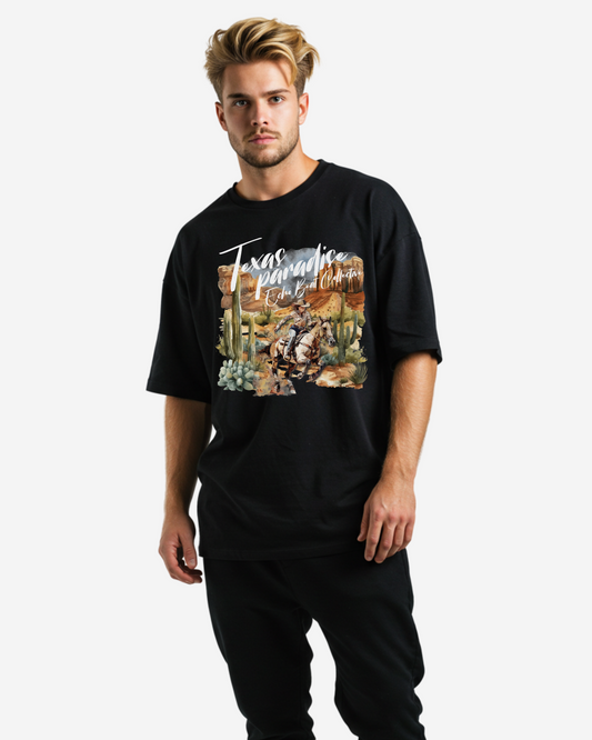 Texas Paradise Watercolor Men's Oversized T-Shirt