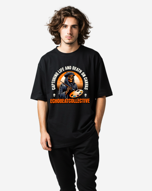 Capturing Life and Death on Canvas Men's Oversized T-Shirt