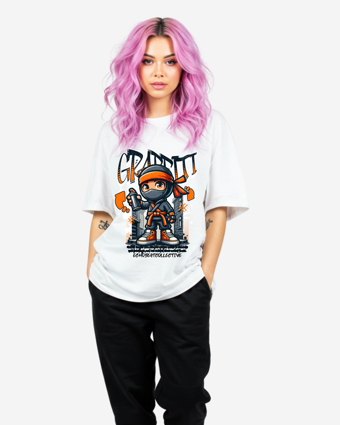 Graffiti Ninja Women's Oversized T-Shirt
