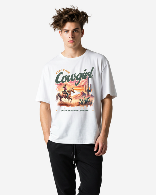 Ride Free Cowgirl Men's Oversized T-Shirt