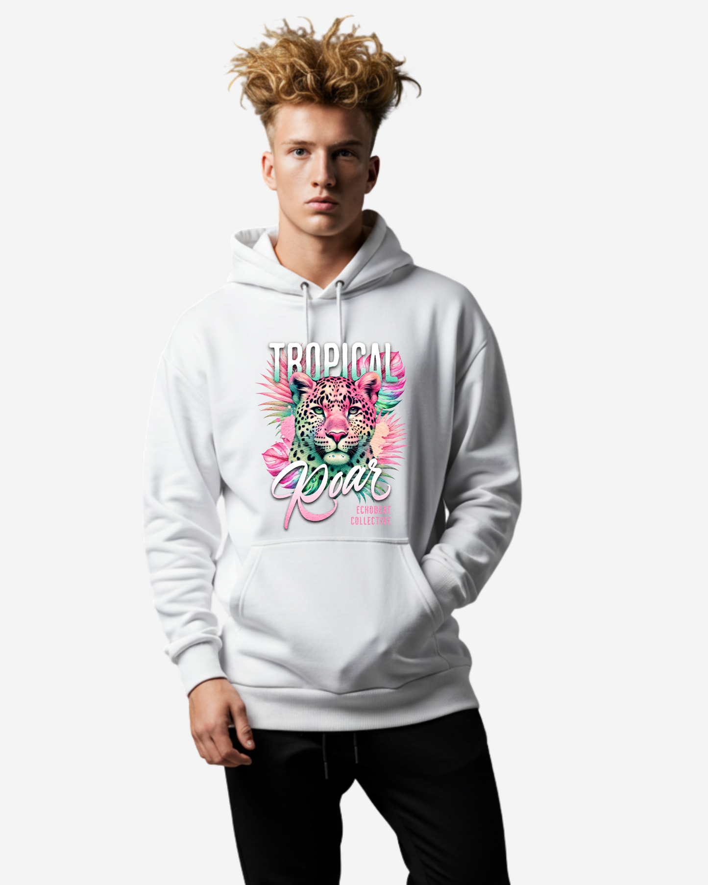 Tropical Leopard Summer Men's Oversized Hoodie
