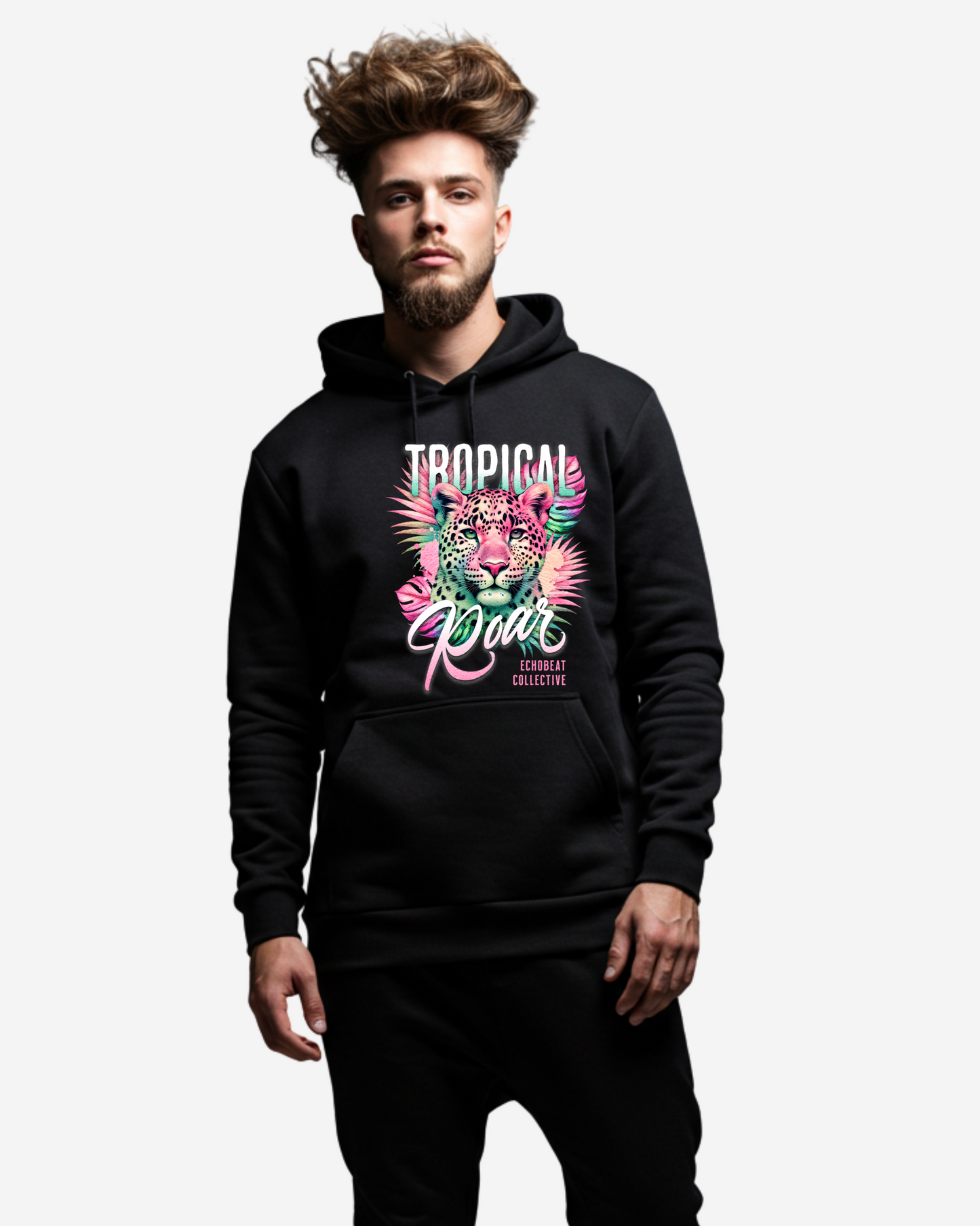 Tropical Leopard Summer Men's Oversized Hoodie