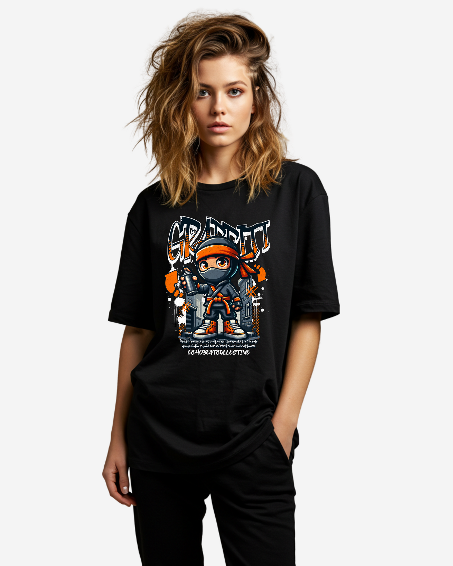 Graffiti Ninja Women's Oversized T-Shirt
