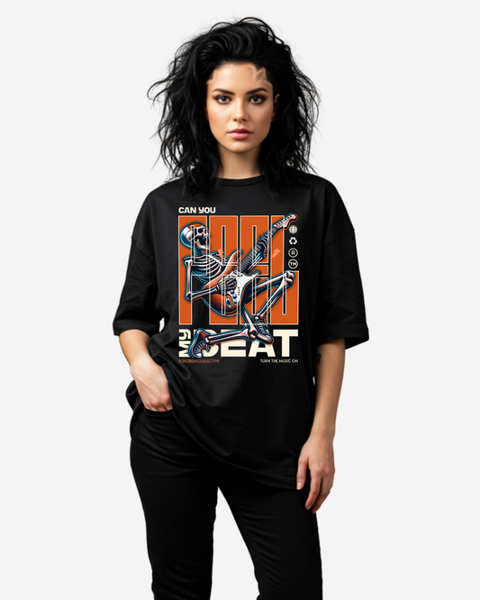 Skeleton Rocker Beat Women's Oversized T-Shirt
