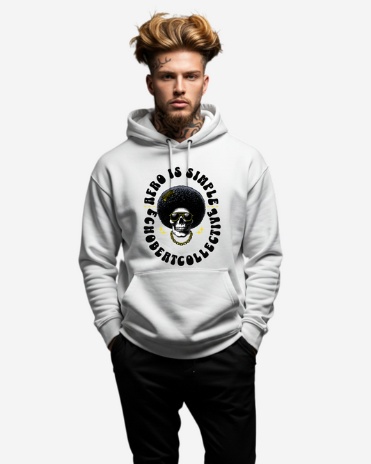 Skull Head Afro Hair Men's Oversized Hoodie