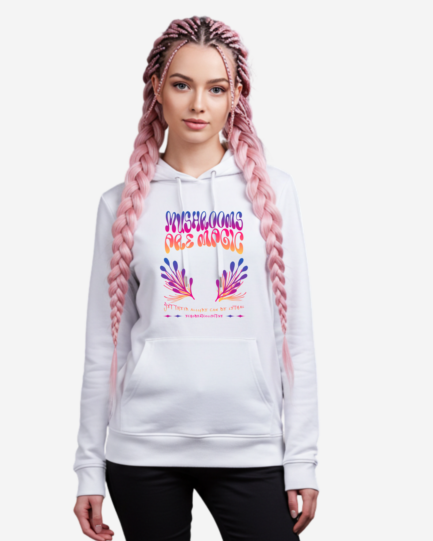 Gradient Magic Fungi Mushroom Women's Oversized Hoodie
