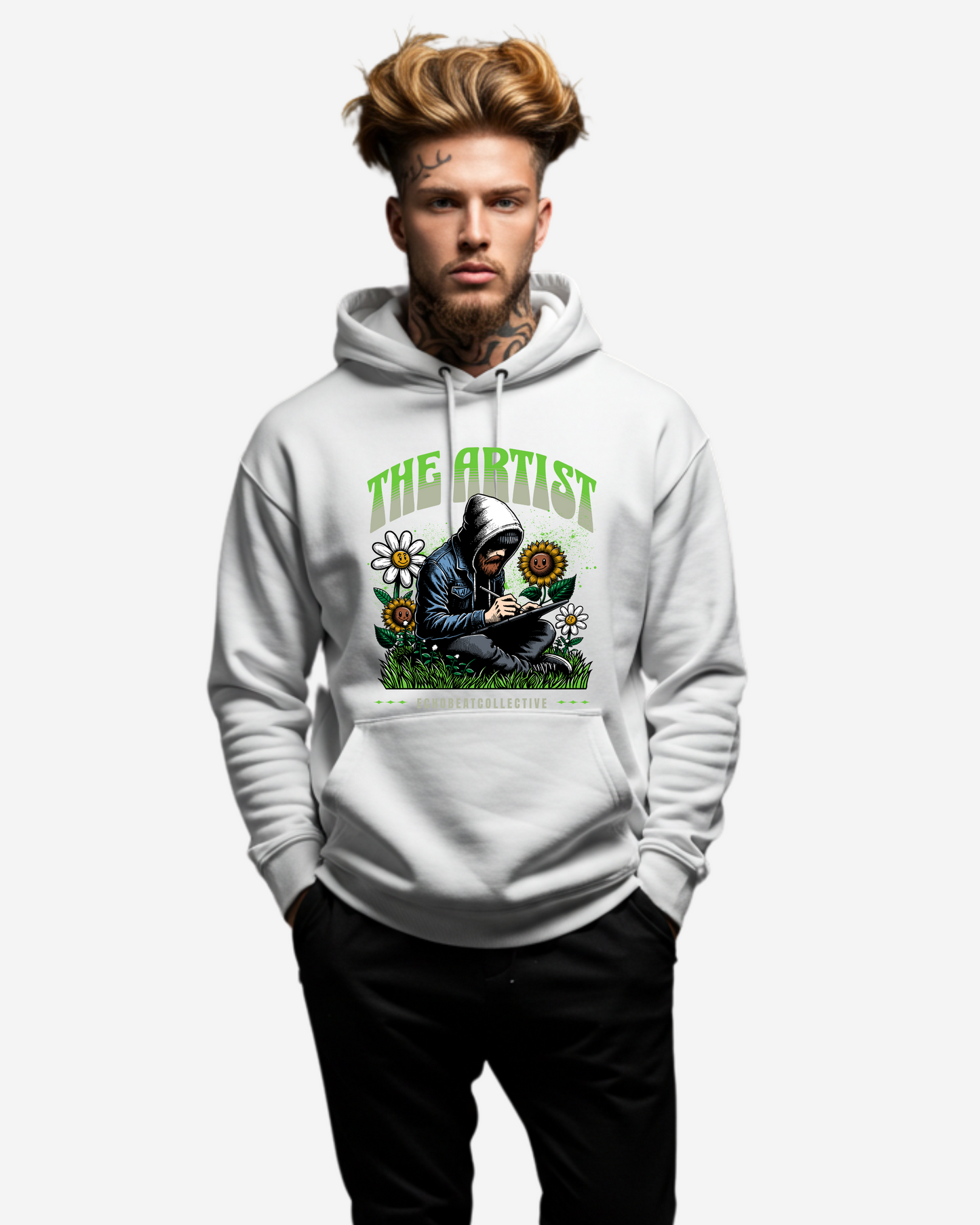 The Artist Drawing in Nature Men's Oversized Hoodie