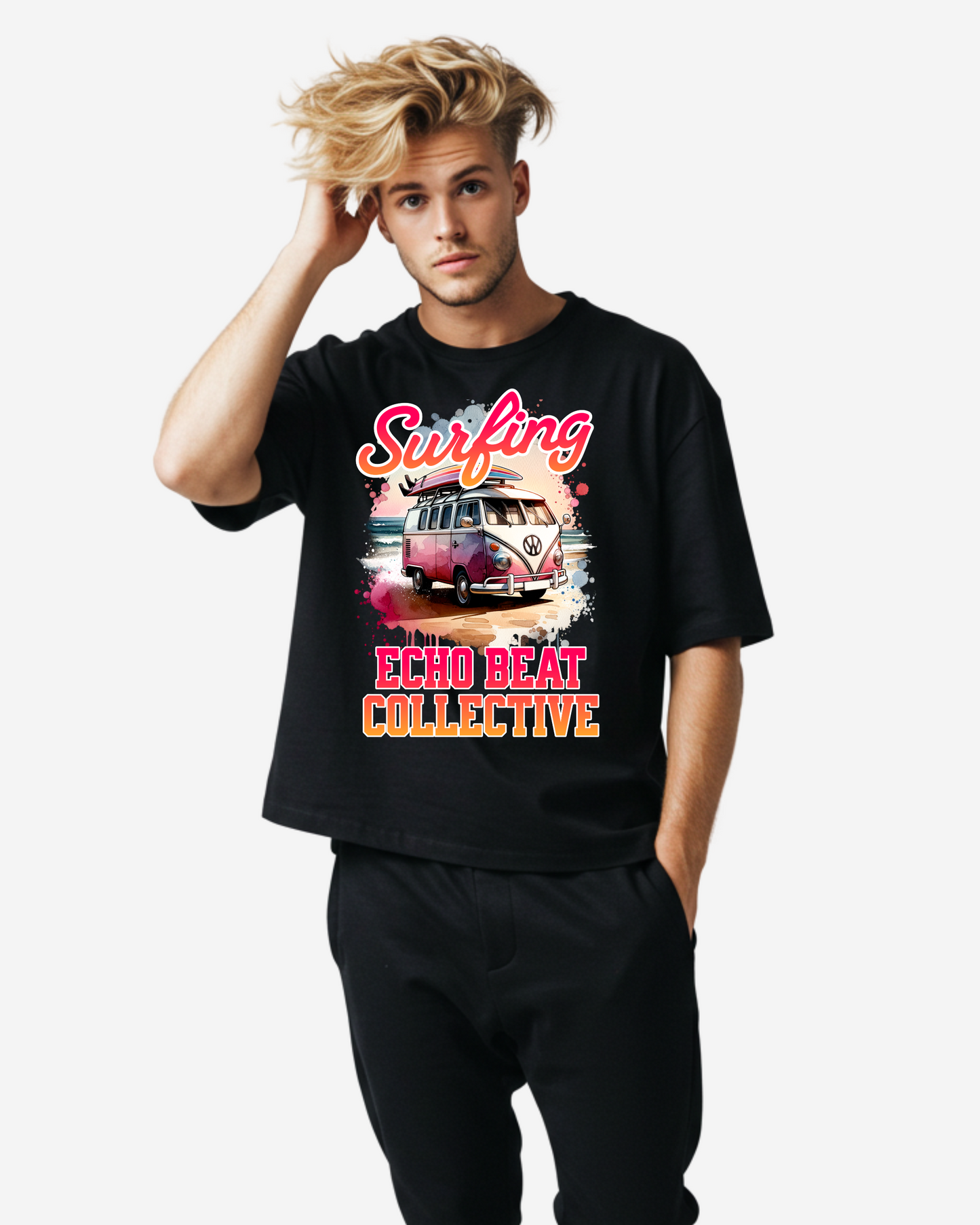 Surfing Into The Sunset Men's Oversized T-Shirt