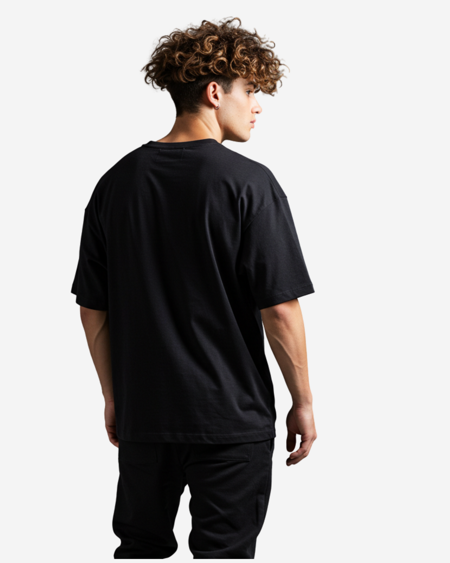 Skull Head Afro Hair Men's Oversized T-Shirt