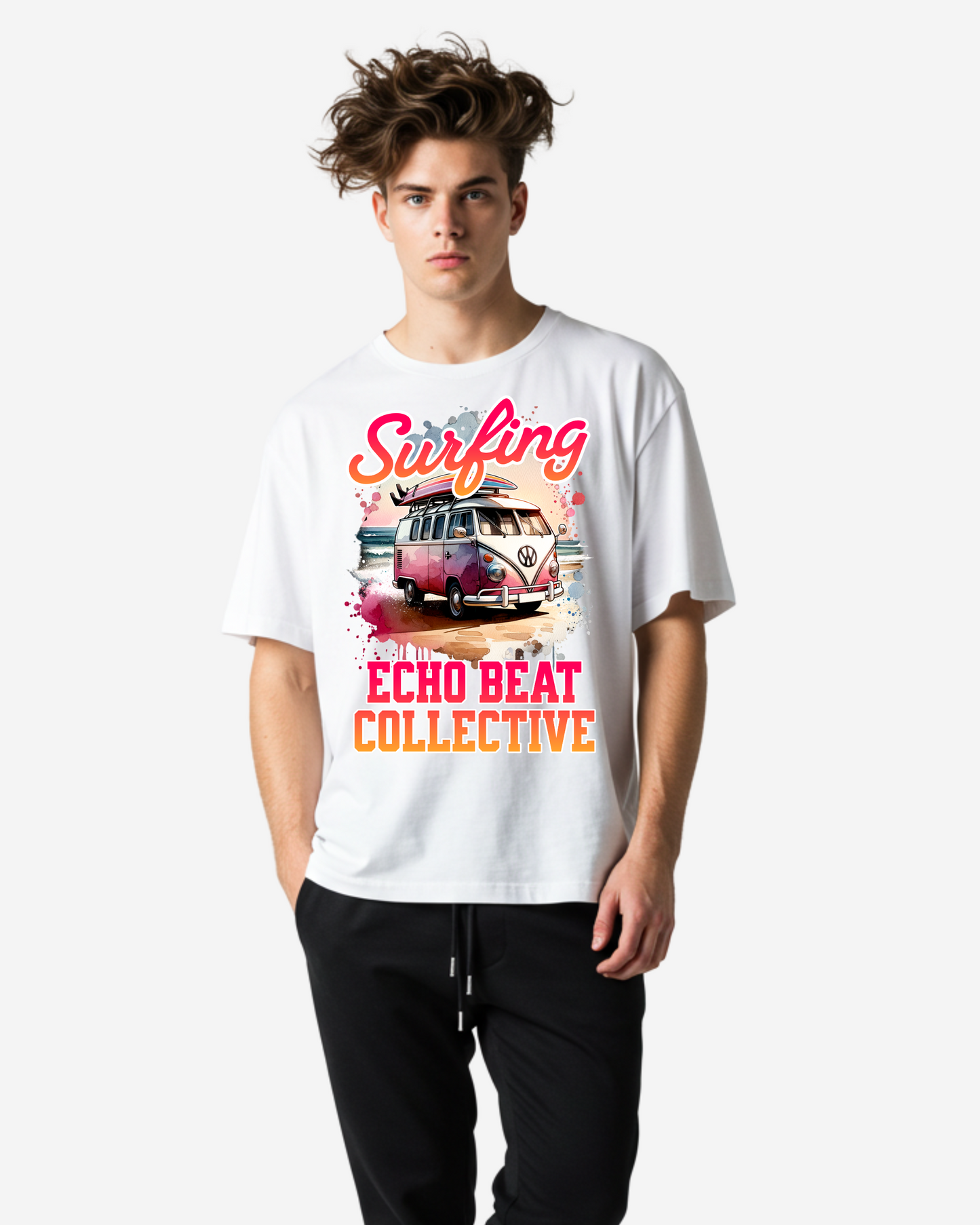 Surfing Into The Sunset Men's Oversized T-Shirt